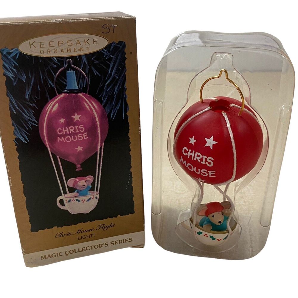 CHRIS MOUSE Red Ballon FLIGHT Hallmark Keepsake Ornament Magic Collectors Series